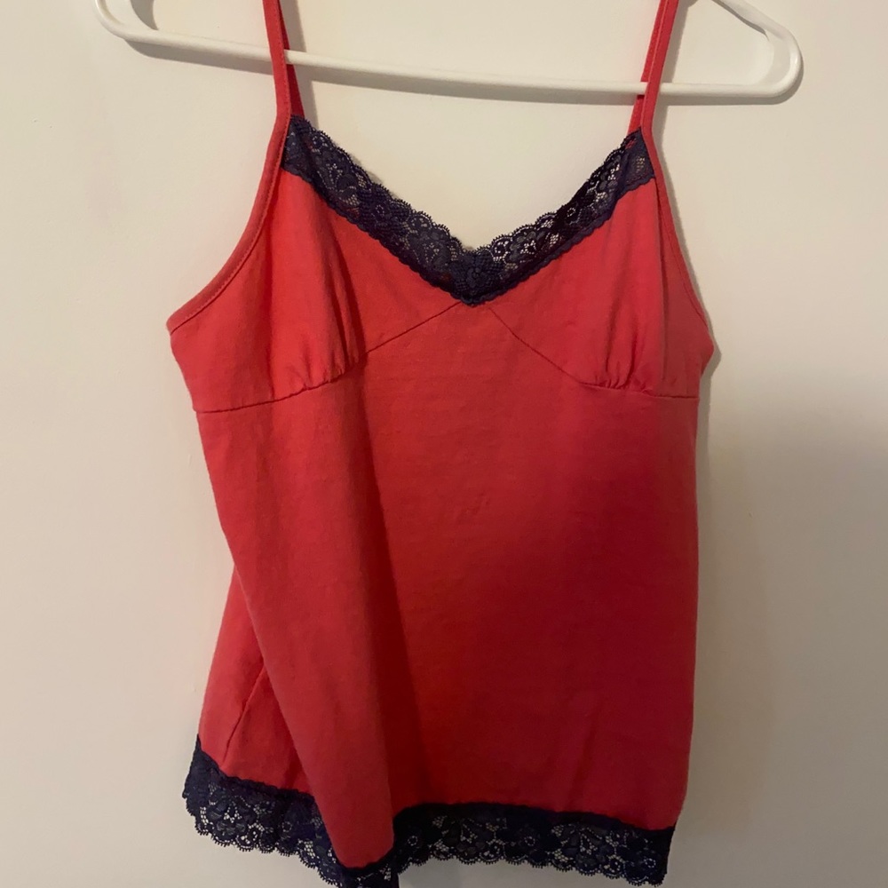 Vintage y2k top with lace trim